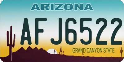AZ license plate AFJ6522