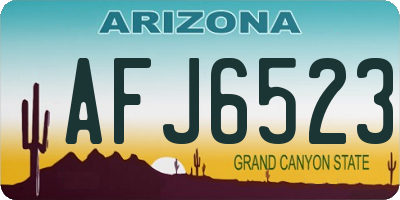 AZ license plate AFJ6523