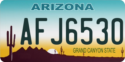 AZ license plate AFJ6530