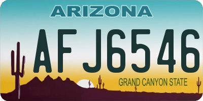 AZ license plate AFJ6546
