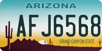 AZ license plate AFJ6568