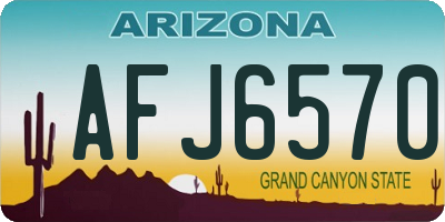 AZ license plate AFJ6570