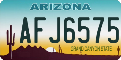 AZ license plate AFJ6575