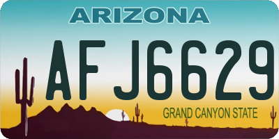 AZ license plate AFJ6629