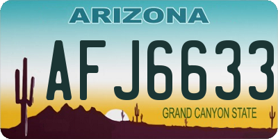AZ license plate AFJ6633