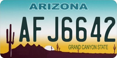 AZ license plate AFJ6642