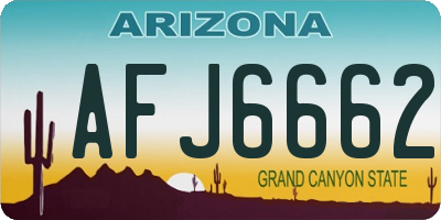 AZ license plate AFJ6662