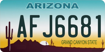 AZ license plate AFJ6681