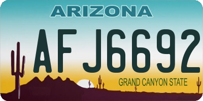 AZ license plate AFJ6692
