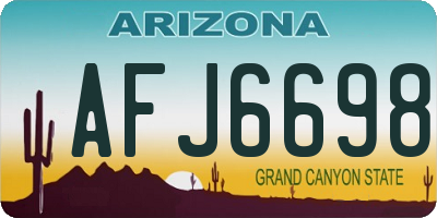 AZ license plate AFJ6698