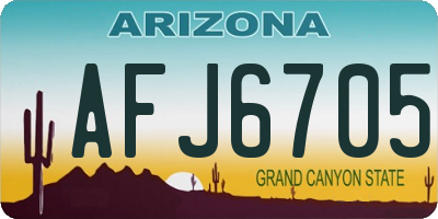 AZ license plate AFJ6705