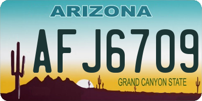 AZ license plate AFJ6709