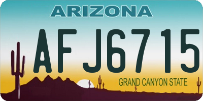 AZ license plate AFJ6715