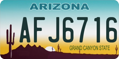 AZ license plate AFJ6716