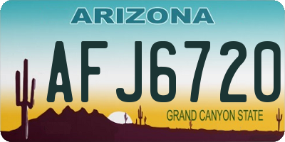 AZ license plate AFJ6720