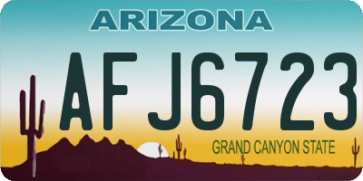 AZ license plate AFJ6723