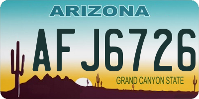 AZ license plate AFJ6726