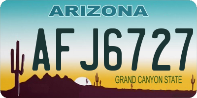 AZ license plate AFJ6727