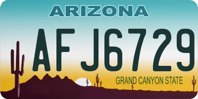 AZ license plate AFJ6729