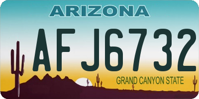 AZ license plate AFJ6732