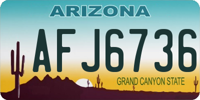 AZ license plate AFJ6736