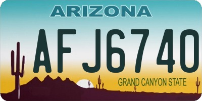 AZ license plate AFJ6740