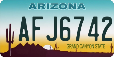 AZ license plate AFJ6742