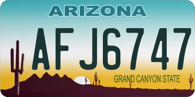 AZ license plate AFJ6747