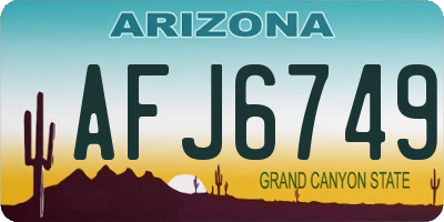 AZ license plate AFJ6749