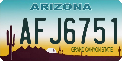 AZ license plate AFJ6751
