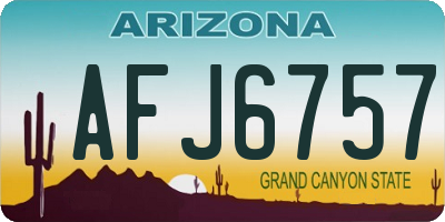 AZ license plate AFJ6757