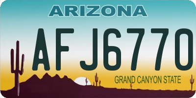 AZ license plate AFJ6770