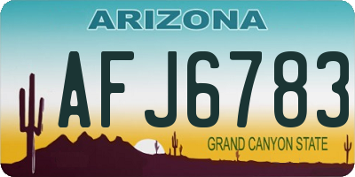 AZ license plate AFJ6783