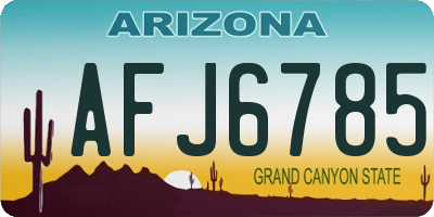 AZ license plate AFJ6785