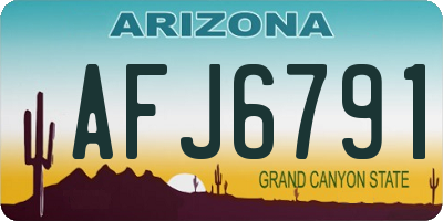 AZ license plate AFJ6791