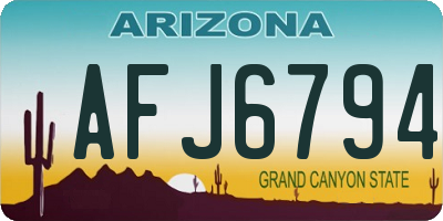 AZ license plate AFJ6794