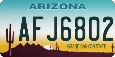 AZ license plate AFJ6802