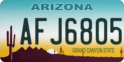 AZ license plate AFJ6805