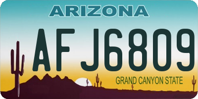 AZ license plate AFJ6809