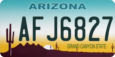 AZ license plate AFJ6827