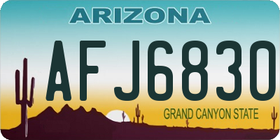 AZ license plate AFJ6830
