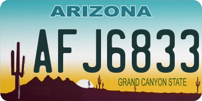 AZ license plate AFJ6833