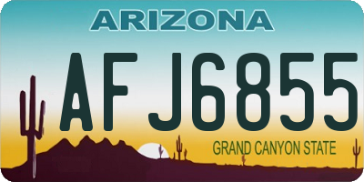 AZ license plate AFJ6855