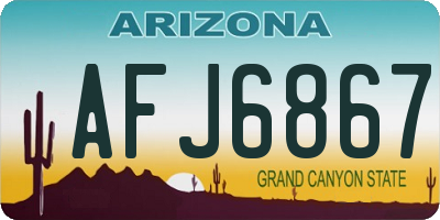 AZ license plate AFJ6867
