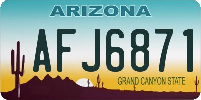 AZ license plate AFJ6871