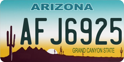 AZ license plate AFJ6925