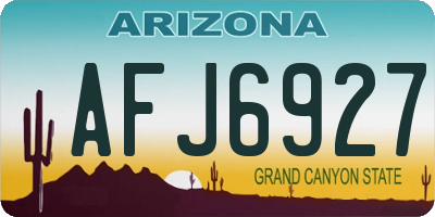 AZ license plate AFJ6927