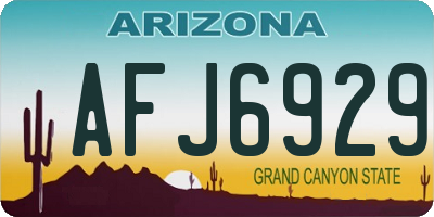 AZ license plate AFJ6929