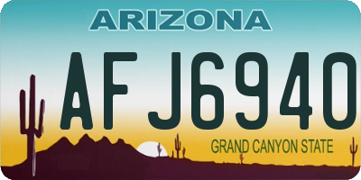 AZ license plate AFJ6940