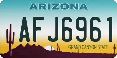 AZ license plate AFJ6961